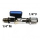 Grifo 1/4"M (SAE) - 1/4"F  (SAE) con aguja/pin