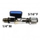 Grifo 1/4"(M) SAE - 5/16"(F) SAE con aguja / pin