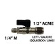 GRIFO 1/2"(F) ACME IZQ - 1/4"(M) SAE con aguja / pin
